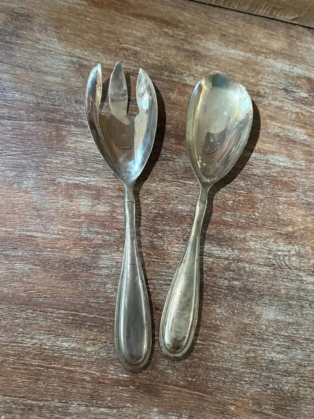 Godinger Silver Plated Salad Serving Set Fork and Spoon